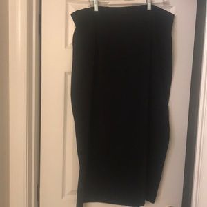 Long black suede skirt size 22/24